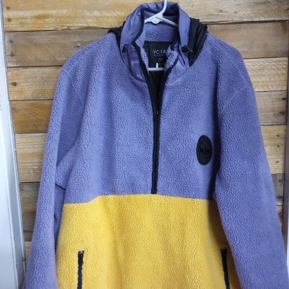 10.DEEP Vctry Sprts Out of Bounds Storm Fleece Color Block Quarter Zip Pullover - Picture 1 of 9